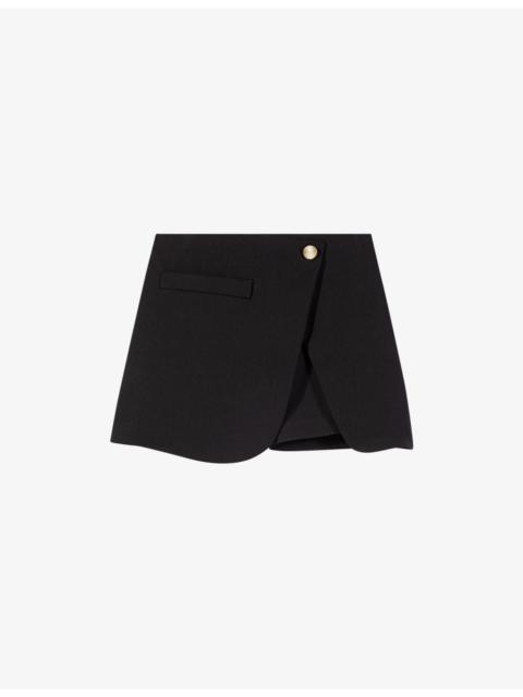 Wrap Mid-Rise Stretch-Woven Shorts