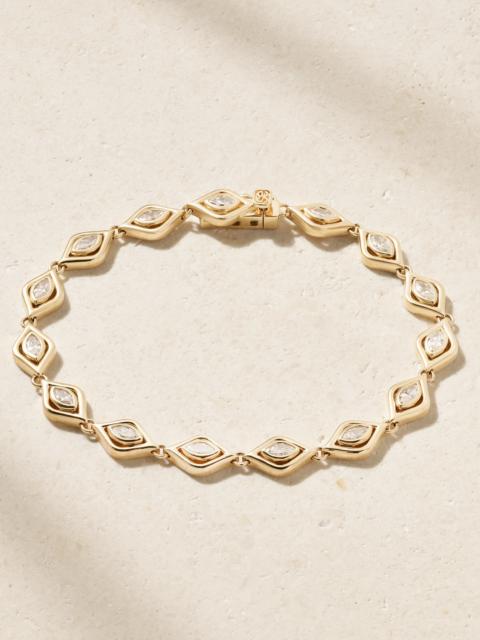SYDNEY EVAN Evil Eye Eternity 14-karat Gold Diamond Bracelet