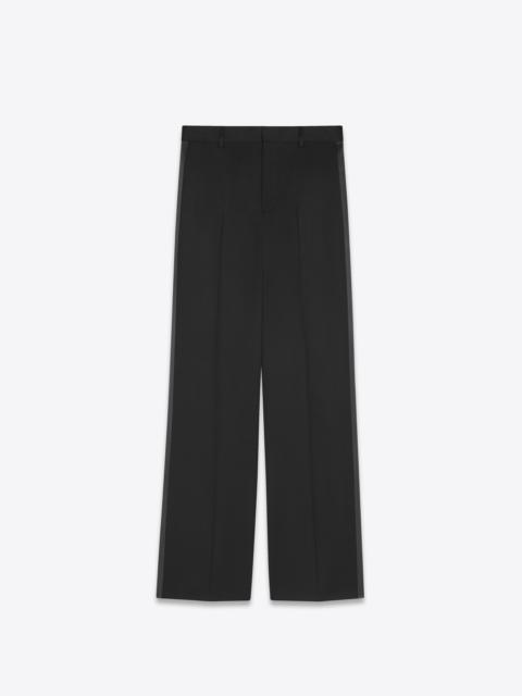 SAINT LAURENT wide-leg tuxedo pants in wool
