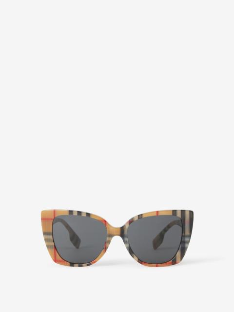 Burberry Check Oversized Cat-eye Frame Sunglasses