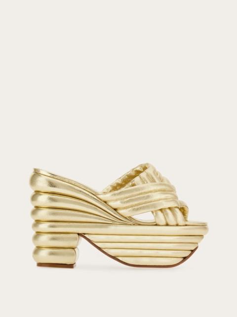 FERRAGAMO SANDAL WITH SCULPTURAL PLATFORM