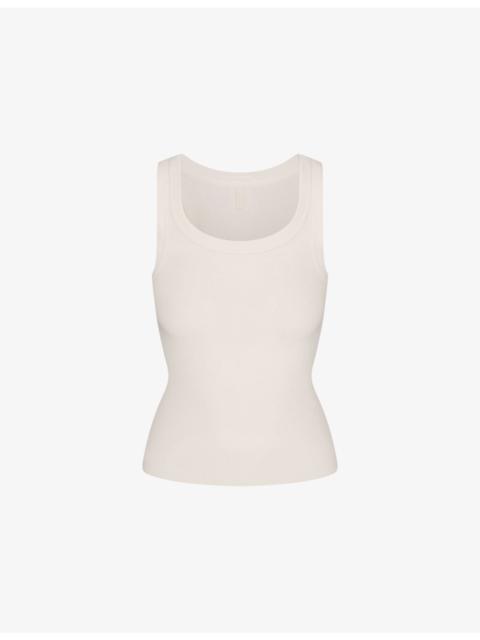 SKIMS Scoop-Neck Ribbed Stretch-Cotton Tank Top