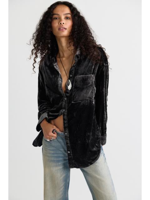 FREE PEOPLE We The Free Lexi Velvet Button Down Shirt