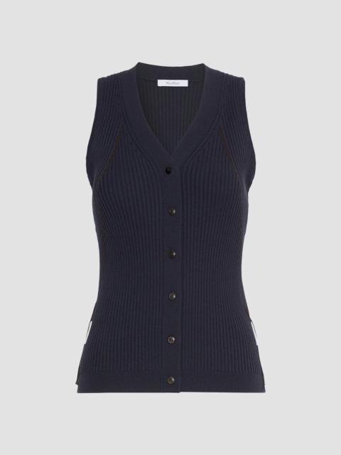 Max Mara Women's Cotton and Viscose Yarn Gilet - Ultramarine