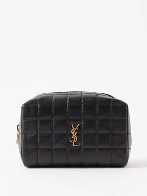 Saint Laurent Cassandre Baby Cosmetic Pouch in Lambskin - Black