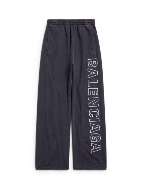 BALENCIAGA Outline Baggy Sweatpants in Black Faded