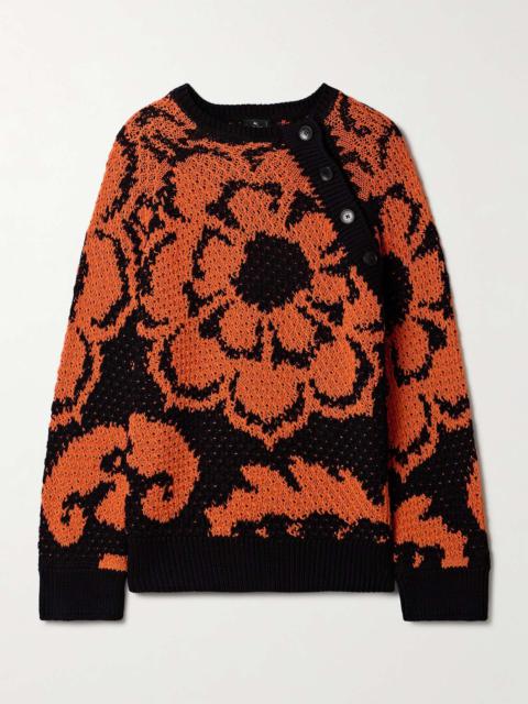 Etro Cotton-jacquard sweater Orange