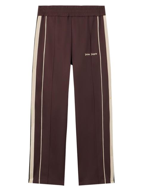 Palm Angels Men's Logo Striped Cotton-Blend Track Pants - Brown Off White