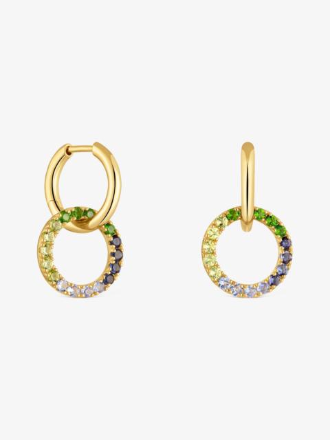 TOUS 18K gold vermeil Double hoop earrings with gemstones TOUS Straight