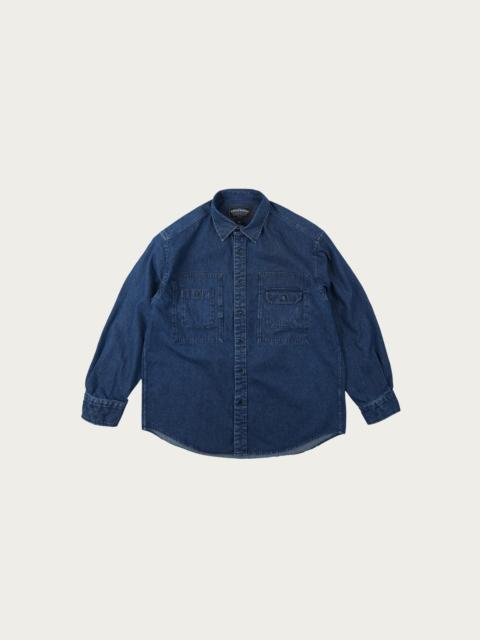 FrizmWORKS Bleach Denim Utility Shirt - Washed Indigo