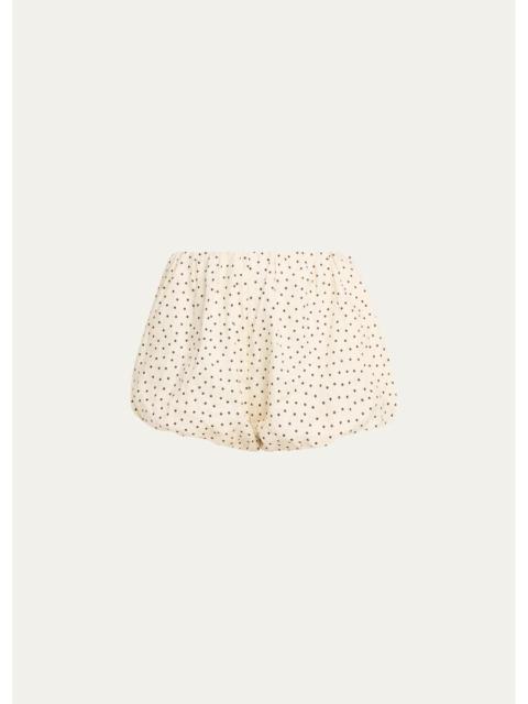 AEXAE Polka Dot Linen Bubble Shorts