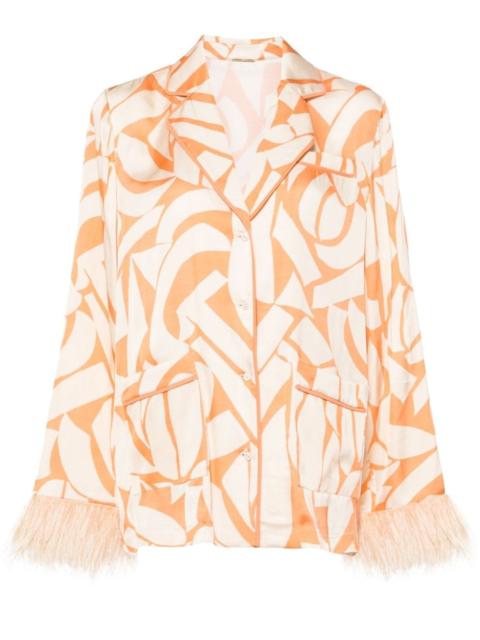 ALEXIS Braza feather-trim shirt