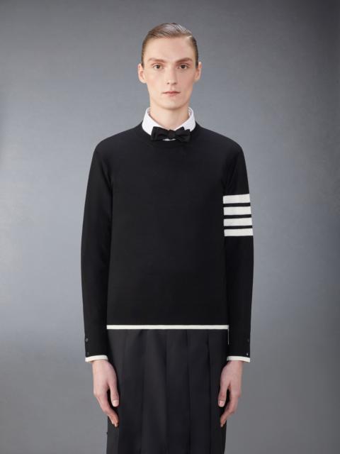 Thom Browne Fine Merino Wool 4-Bar  Relaxed Fit Pullover