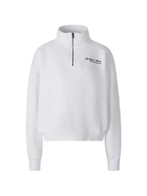 Sporty & Rich Sporty & Rich Syracuse Logo-embroidered Quarter-zip Sweatshirt