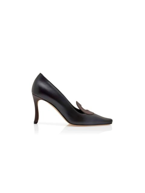 Manolo Blahnik Black Nappa Leather Pumps
