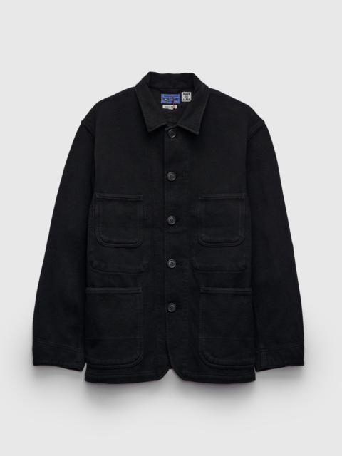 Blue Blue Japan Double Cloth Sashiko Coverall Jacket in Black