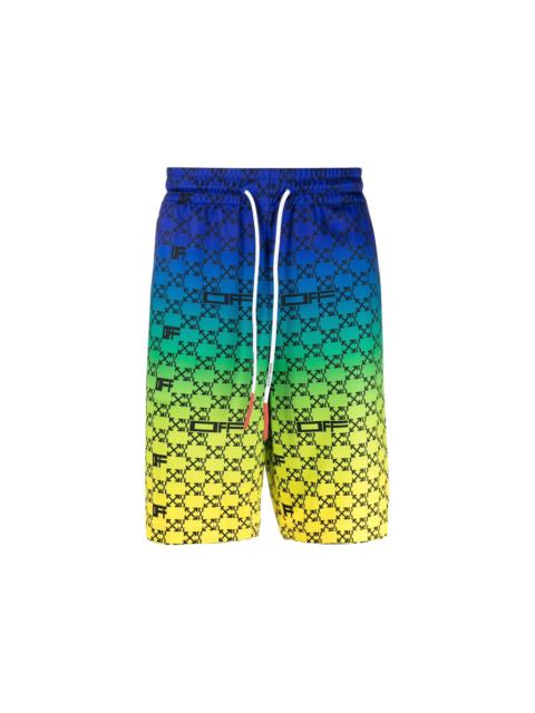Off-White OFF-WHITE Iridescent All Over Arrows Monogram Shorts Blue/Yellow/Black