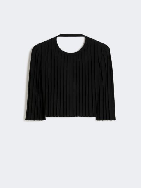 Sportmax CAMERA Stretch viscose crop top - BLACK