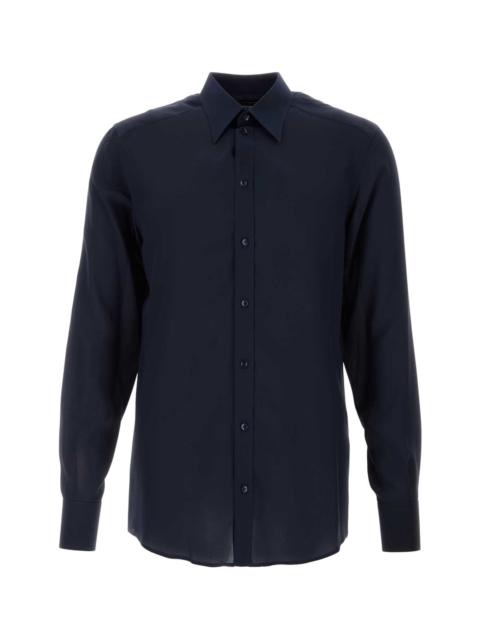 Dolce & Gabbana Blue Crepe Shirt