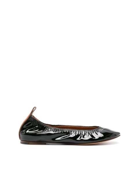 patent leather ballerina shoes