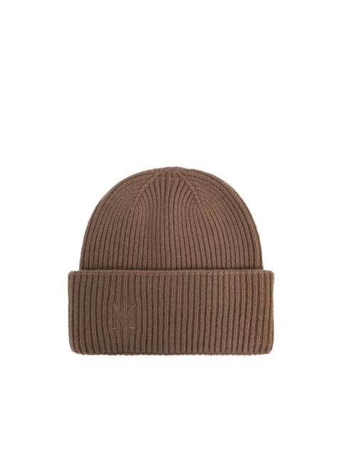 Max Mara Mmretina ribbed embroidered-initial beanie