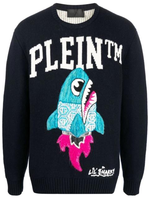 PHILIPP PLEIN logo-print crew neck jumper