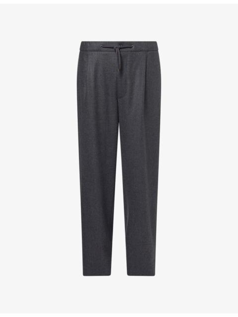 GIORGIO ARMANI Drawstring-Waist Straight-Leg Cashmere Trousers