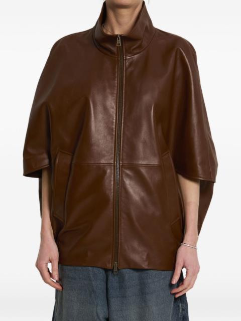 BALENCIAGA Cooon high-collar bomber leather jacket