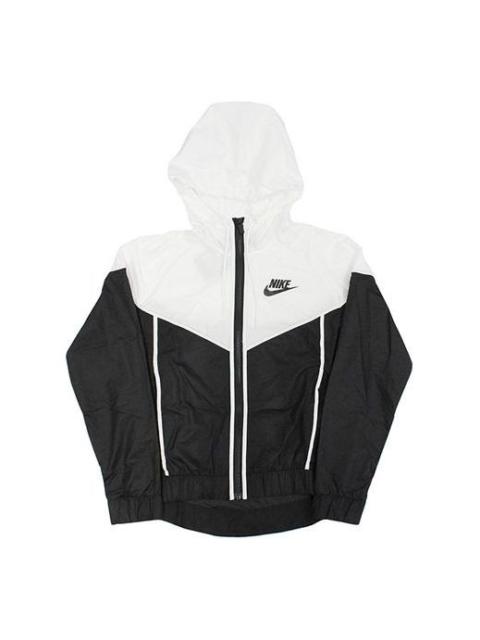 (WMNS) Nike Wind Runner Hat Zip Jacket White/Black 883496-011