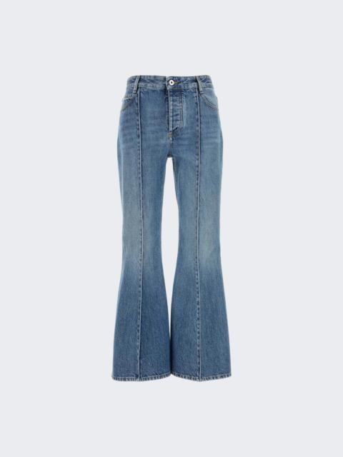 Bottega Veneta Cropped Kick Jeans Mid Blue