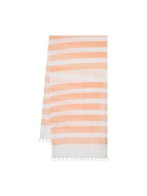 tassel-detail striped scarf