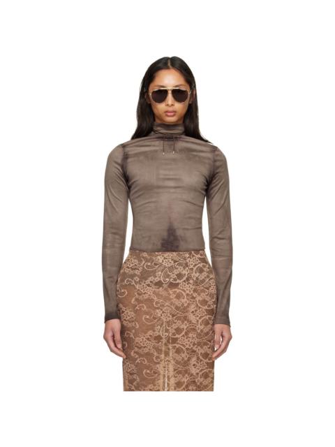 Acne Studios Gray Printed Faux-Suede Top