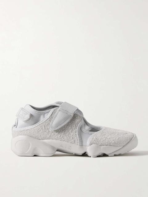Nike Air Rift split-toe brushed-suede and mesh sneakers Gray