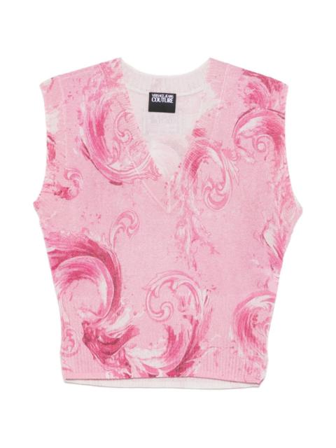 VERSACE JEANS COUTURE V-neck patterned top