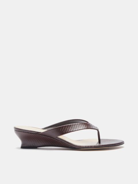 LE MONDE BÉRYL Micro Wedge Thong / Bruciato Leather Snake Effect