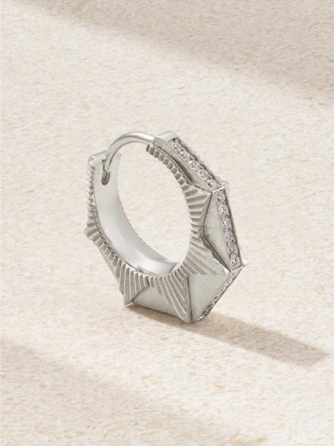 MARIE LICHTENBERG Nyc 18-karat White Gold Diamond Single Hoop Earring