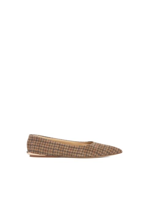 GABRIELA HEARST Fleur Flat in Camel Multi Leather Houndstooth