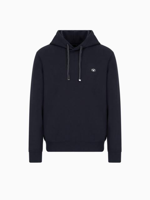 EMPORIO ARMANI Hooded sweatshirt with micro logo patch