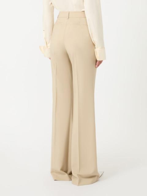 Flared stretch wool trousers - make up nude
