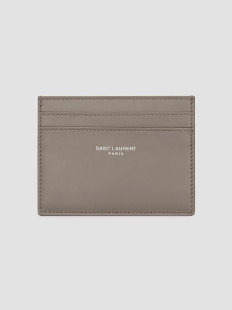 SAINT LAURENT Men's Card Case in Smooth Leather - Light Taupe