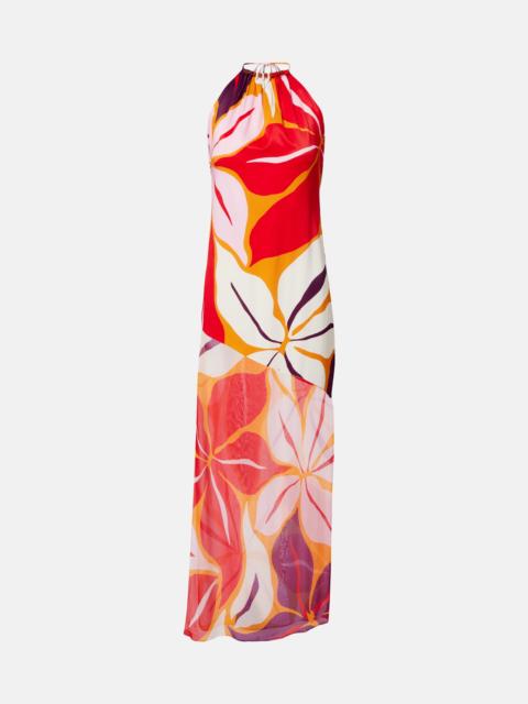 CALA de la CRUZ Accasia floral halterneck maxi dress