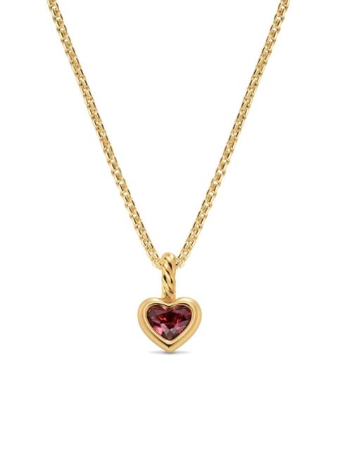 DAVID YURMAN Women's Mini Heart Amulet in 18K Yellow Gold with Rhodolite Garnet, 7.2MM - Rhodolite Garnet
