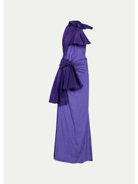 CHRISTOPHER JOHN ROGERS Halftone Wiggle Dot Jacquard Gown