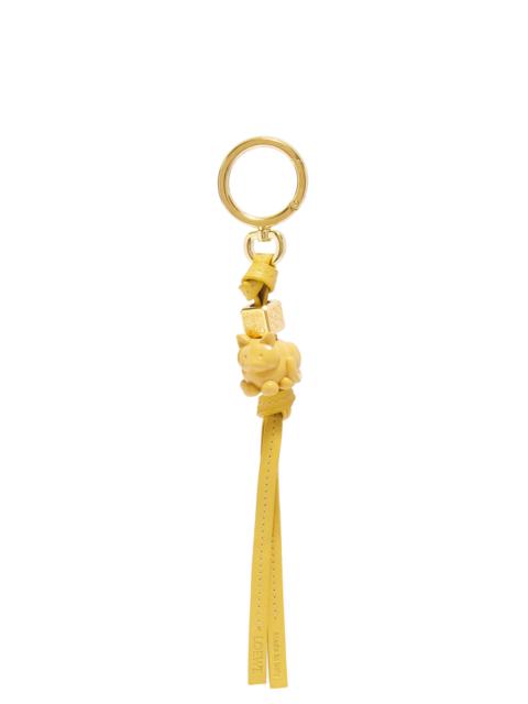 Kitty charm in calfskin and brass