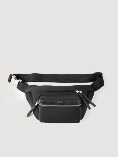Sandro Canvas and leather belt bag