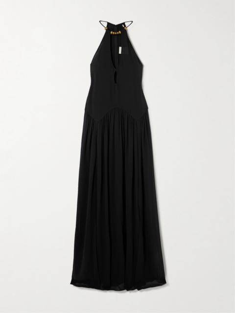 Isabel Marant Alviali Embellished Cutout Silk-georgette Maxi Dress