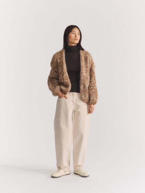 CASEY/CASEY SHORT CARDIGAN - GINGER/PORCELAIN