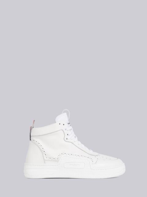 Thom Browne White Pebbled Calfskin Basketball High-top Trainer