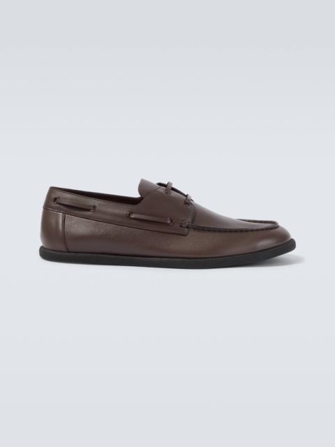 The Row Leather boat shoes