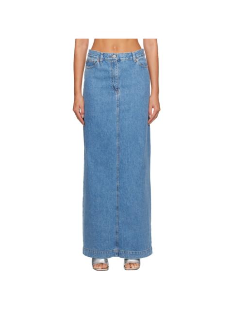 MAGDA BUTRYM Blue Split Denim Maxi Skirt